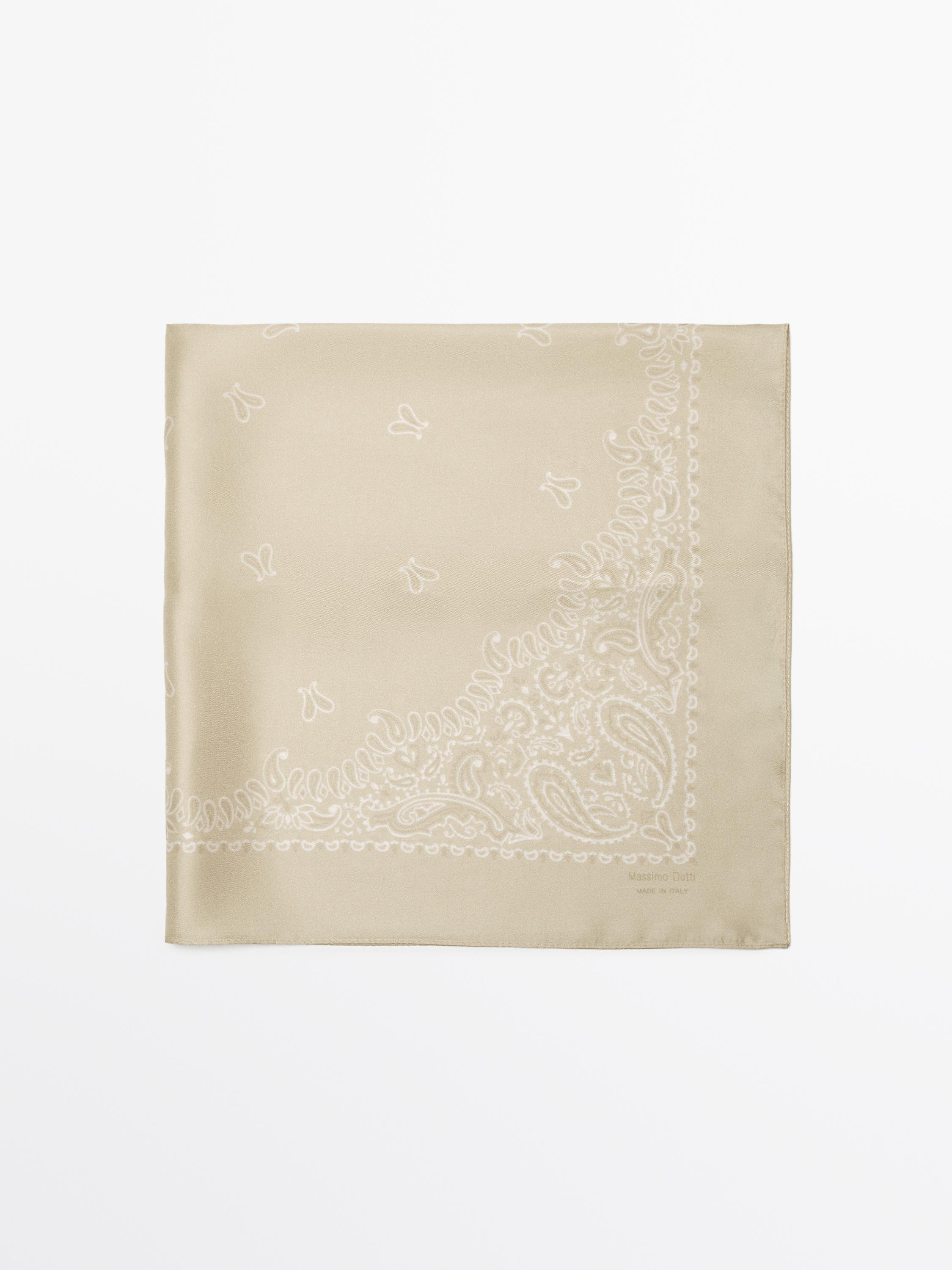 Paisley print 100% silk bandana | Massimo Dutti UK