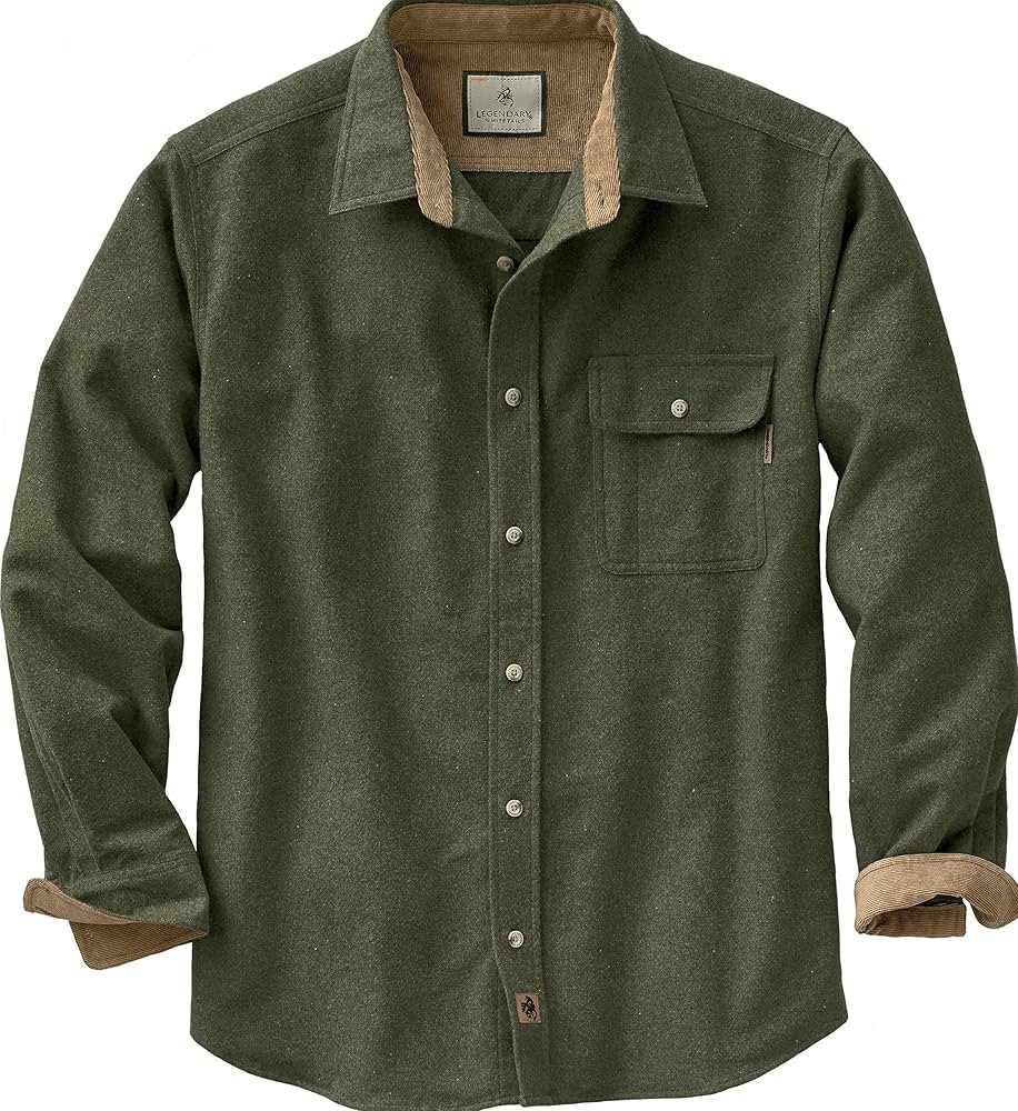 Legendary Whitetails Men's Buck Camp Flannel Solid Shirt | Amazon (US)