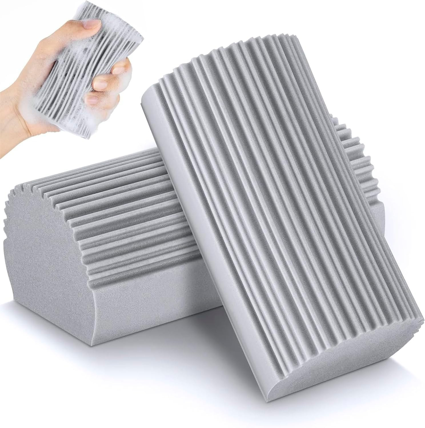 2-Pack Damp Clean Duster Sponge, Magic Eraser Sponge Baseboard Cleaner Tool, Dusters for Cleaning... | Amazon (US)