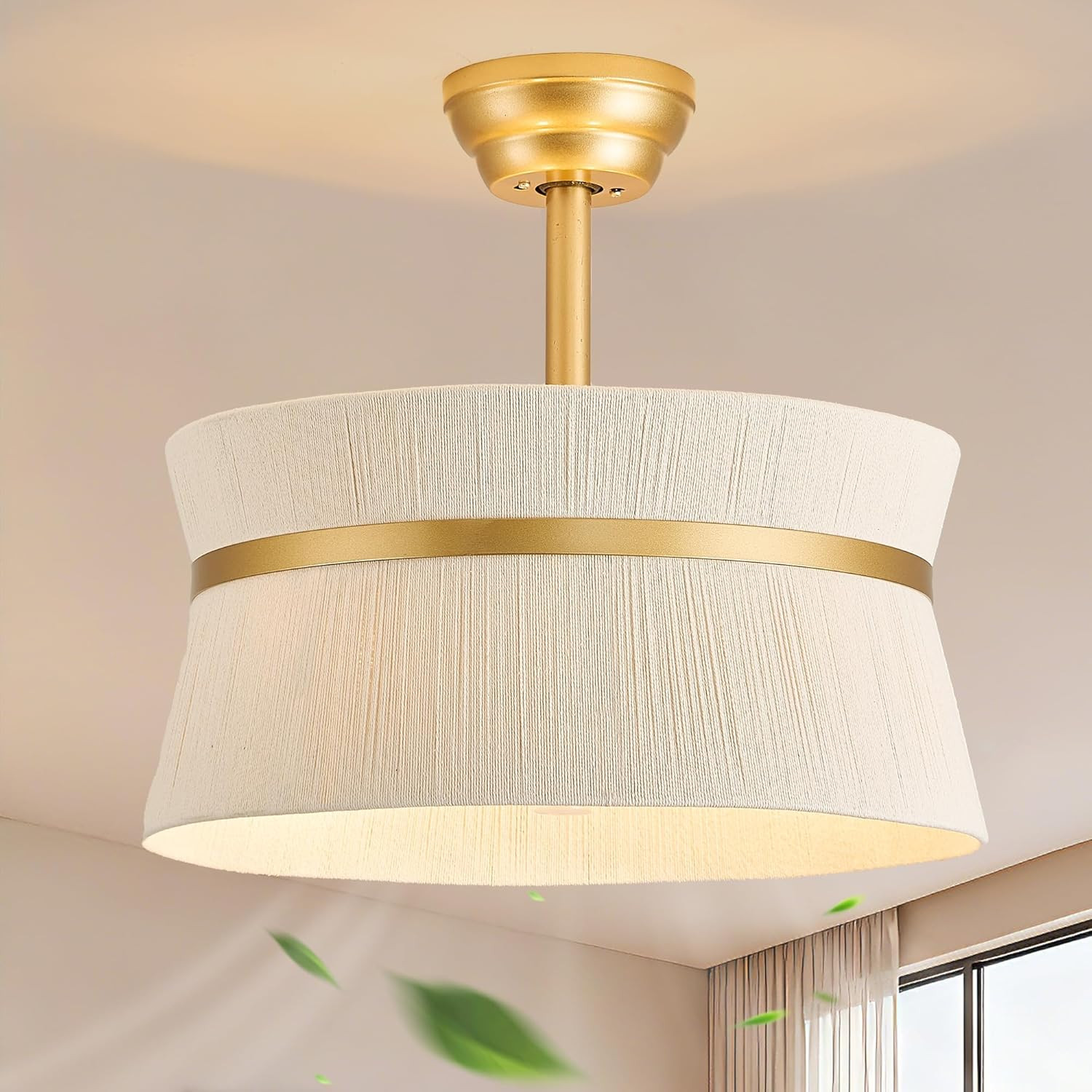 Boho Caged Ceiling Fan with Light，Rattan Fandelier Ceiling Fan with Light and Remote Control, Coastal Chandelier Fan for Bedroom, Living Room,Kitchen,Foyer(20 Inch, 6 Speed, Timing Adjustable Height) | Amazon (US)