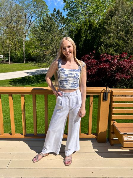 Abercrombie Sale alert 🤍 15% off sitewide & extra 15% off with code SUITEAF.

I ordered these white wide leg linen pants and blue and white crop top for our honeymoon! 🏝️ Size 24 regular in pants (I’m 5’6”) and an XS in the top. If you’re between sizes, size down in the wide leg pants.

I’ll share some more of my Abercrombie favorites below! 

Summer outfit, Sunday brunch outfit, Charleston outfit, vacation outfit, white pants, white linen pants, wide leg pants white, Abercrombie trousers, wide leg trousers, honeymoon outfits

#LTKSeasonal #LTKSaleAlert