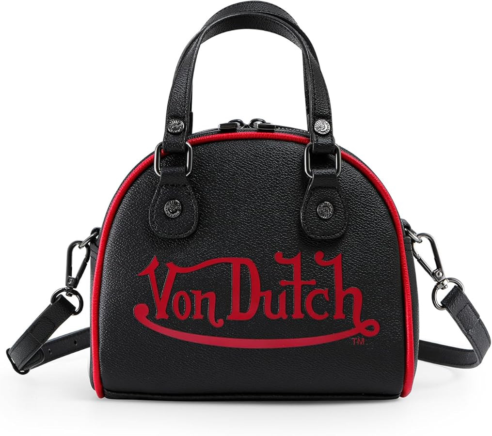 Von Dutch Womens Two Tone Bowling Bag Purse - Stylish Womens Handbag with Adjustable Strap, Spaci... | Amazon (US)