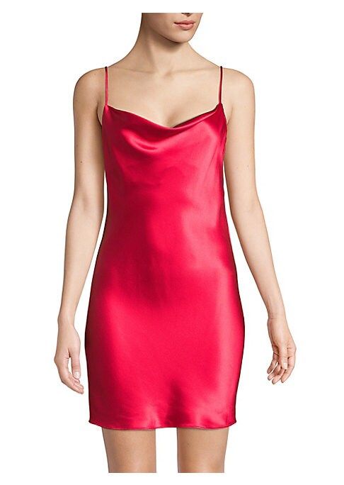 Fleur du Mal Women's Cowlneck Silk Slip - Red Poppy - Size Large | Saks Fifth Avenue