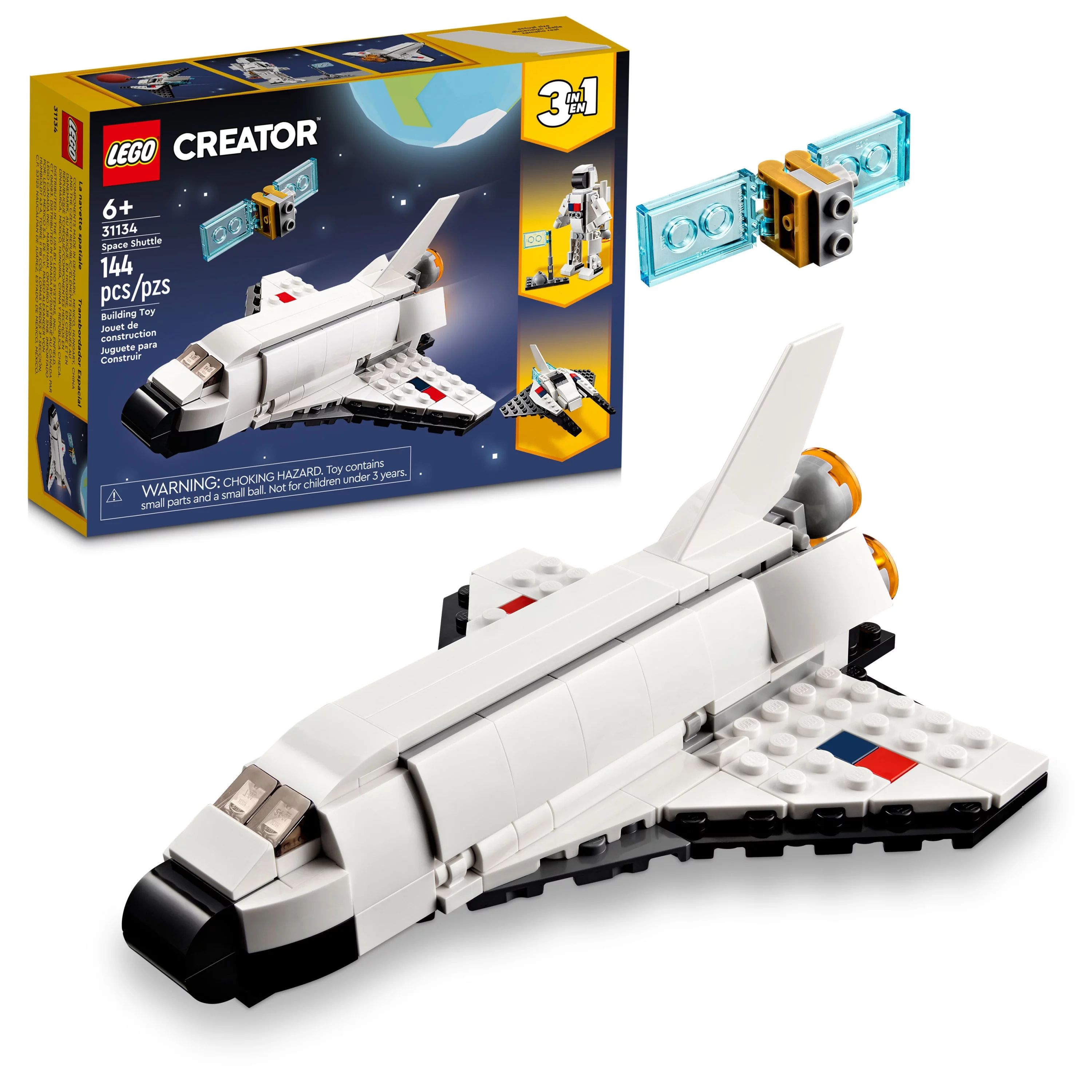 LEGO Creator 3 in 1 Space Shuttle Stocking Stuffer for Kids, Creative Gift Idea for Boys and Girl... | Walmart (US)