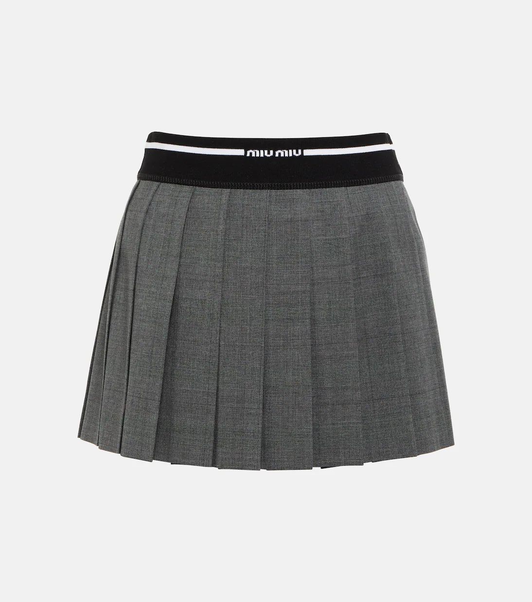 Pleated virgin wool mini skirt | Mytheresa (UK)