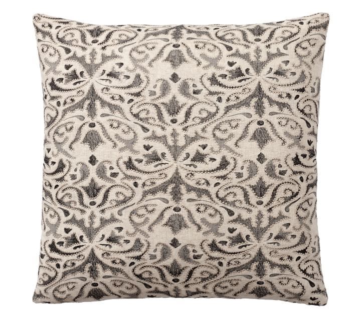Reilley Linen Embroidered Pillow Covers | Pottery Barn (US)