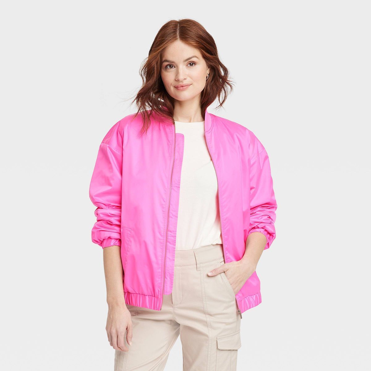 Women's Bomber Jacket - A New Day™ Pink XL | Target