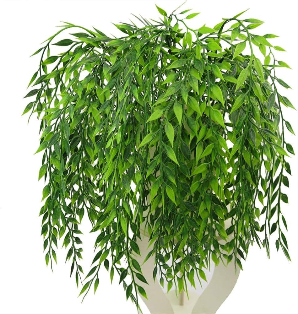 CATTREE Artificial Weeping Willow, Plastic Plants Greenery Leaves Fake Hanging Vine Faux Ivy Garl... | Amazon (US)