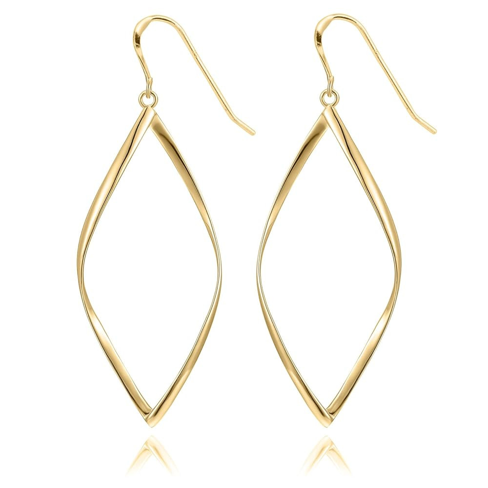 PAVOI 14K Gold Plated Dangle Earrings for Women | Infinity Cute Hanging Hoop Earrings | Amazon (US)