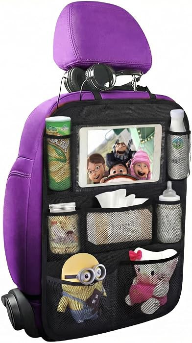 Backseat Car Organizer Mats Back Seat Organizers and Storage Bag with Touch Screen Tablet Holder ... | Amazon (US)