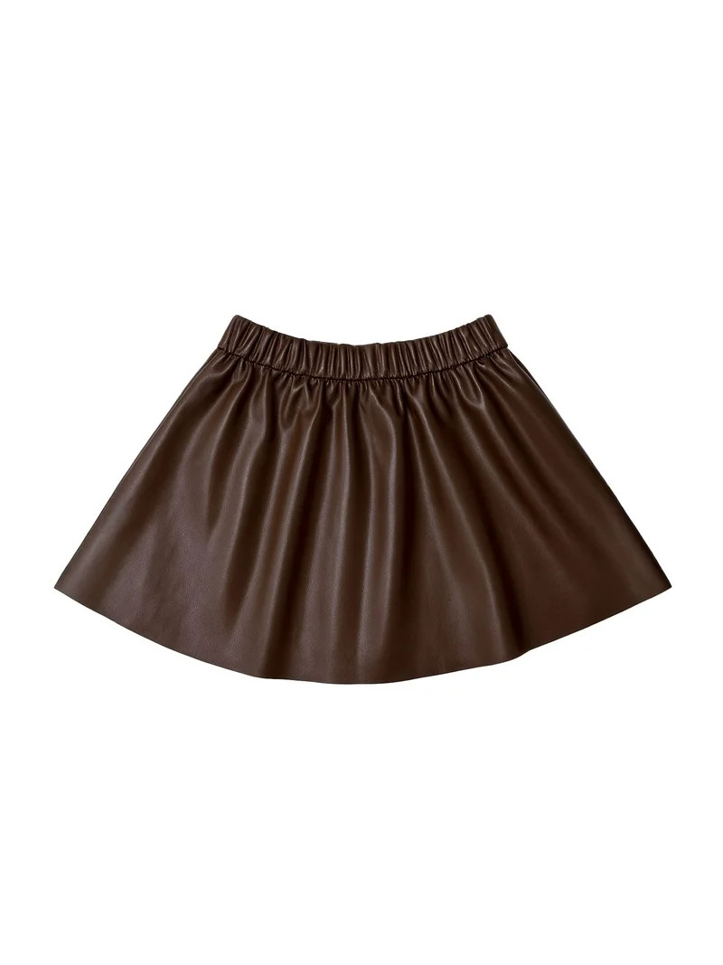 Wonder Nation Girls Pleather Skater Skirt, Sizes 4-18 & Plus | Walmart (US)