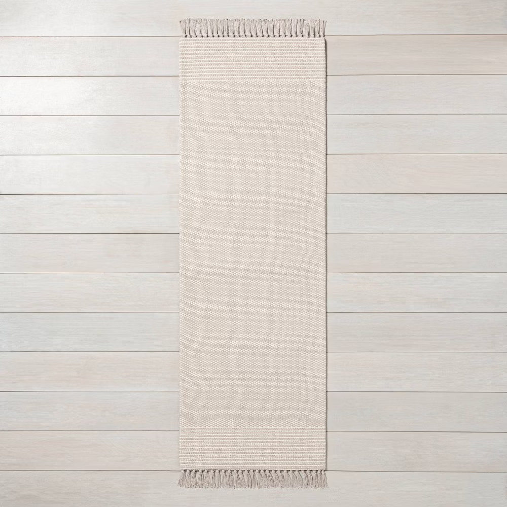 2'4"" x 7' Textured Border Stripe Runner Twilight Taupe - Hearth & Hand with Magnolia | Target