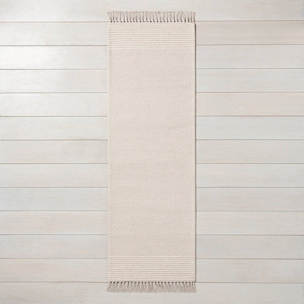 2'4"" x 7' Textured Border Stripe Runner Twilight Taupe - Hearth & Hand with Magnolia | Target