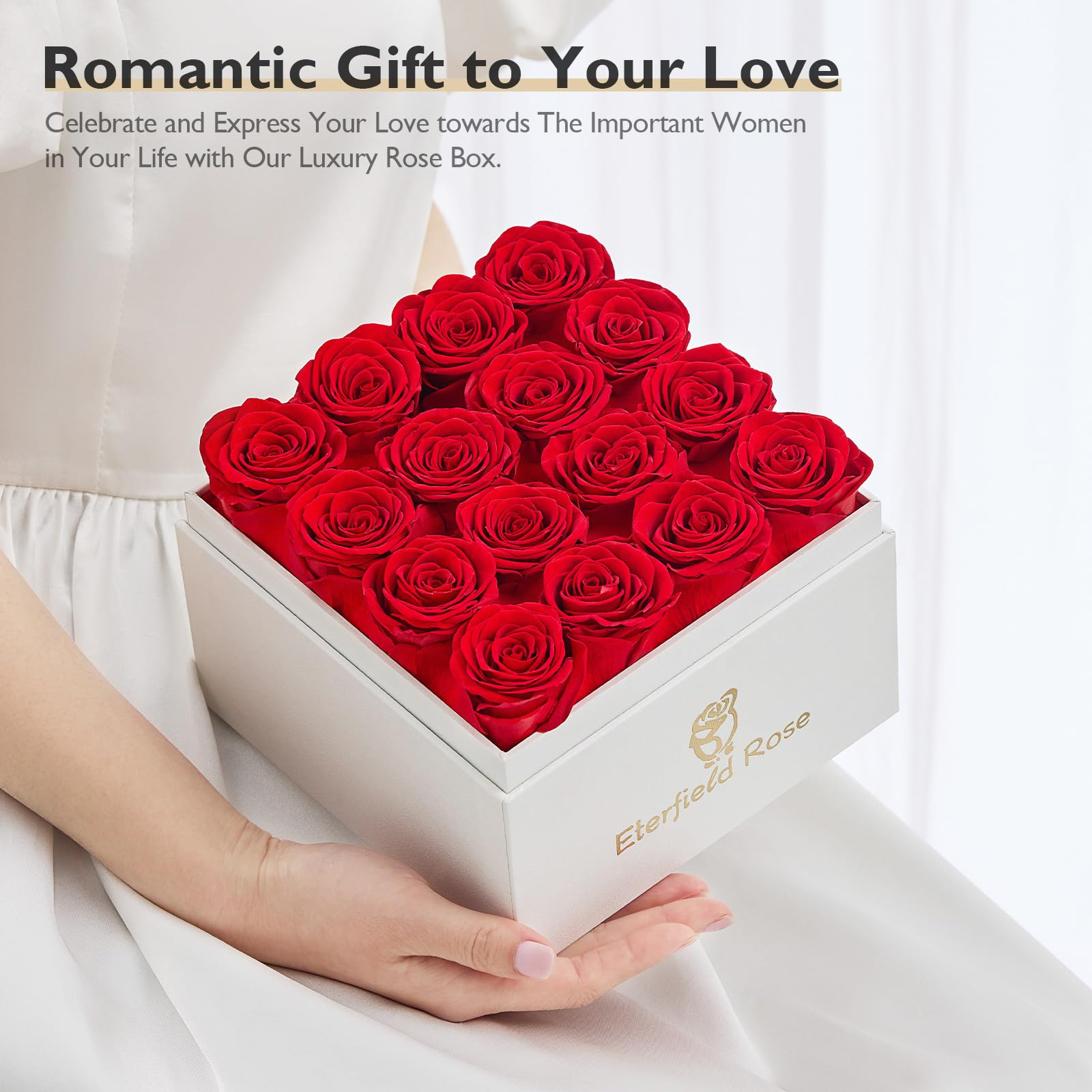 Eterfield Forever Flowers Preserved Roses Real Roses That Last a Year Rose Box Gifts for Her Moth... | Amazon (US)