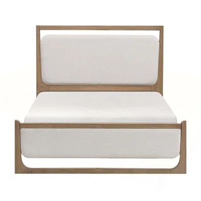 Modern Light Brown Finish Upholstered LED Bed with Textured Headboard and Footboard, Queen Size, Durable and Stylish Bedroom Furniture | Wayfair North America