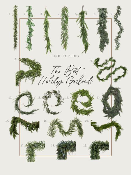 The best holiday garland! See them all (and which ones I bought) over at lindseypedey.com 

#christmasdecor #holidaydecor #garland #cedar #pine 

#LTKSeasonal #LTKHoliday #LTKhome