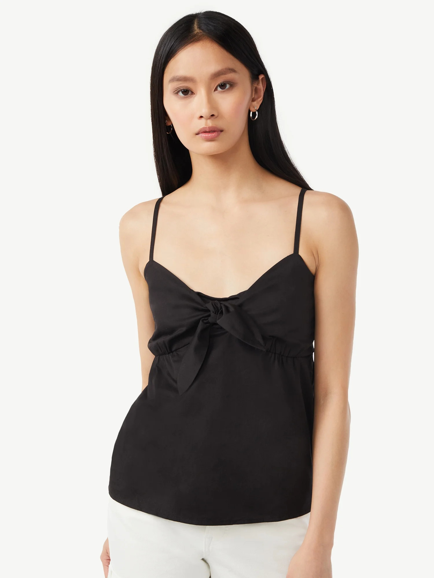 Free Assembly Women's Tank Top with Tie Front | Walmart (US)