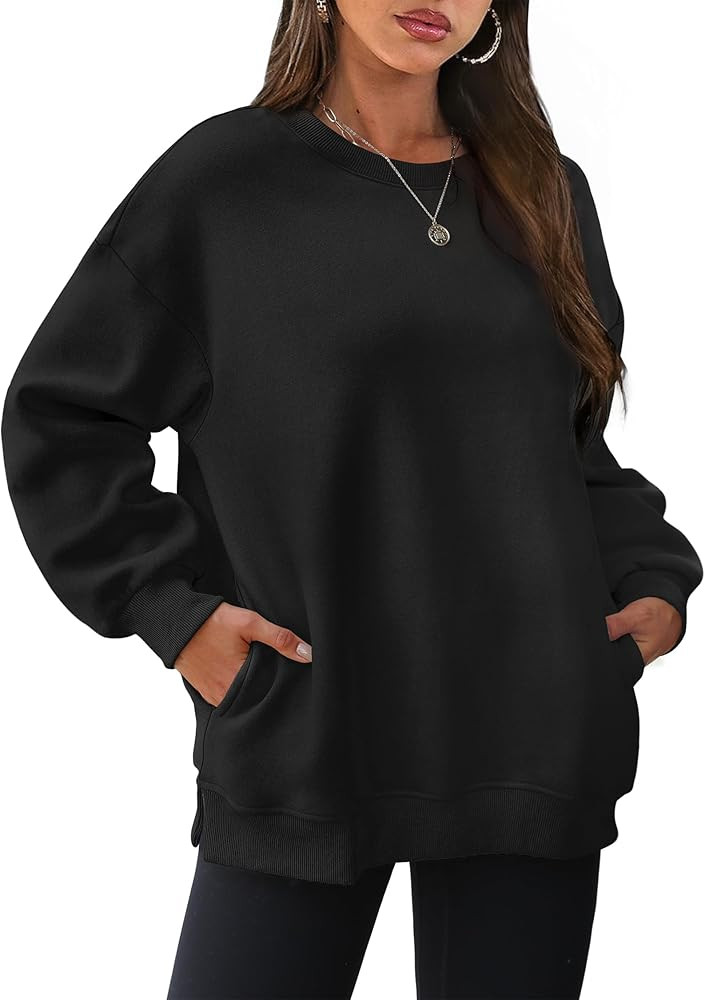 WIHOLL Womens Oversized Sweatshirts Crewneck Long Sleeve Tops Fleece Pullover Fall Fashion Clothe... | Amazon (US)