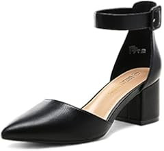 DREAM PAIRS ANNEE Pointed Toe Low Chunky Heels Pump Shoes | Amazon (US)