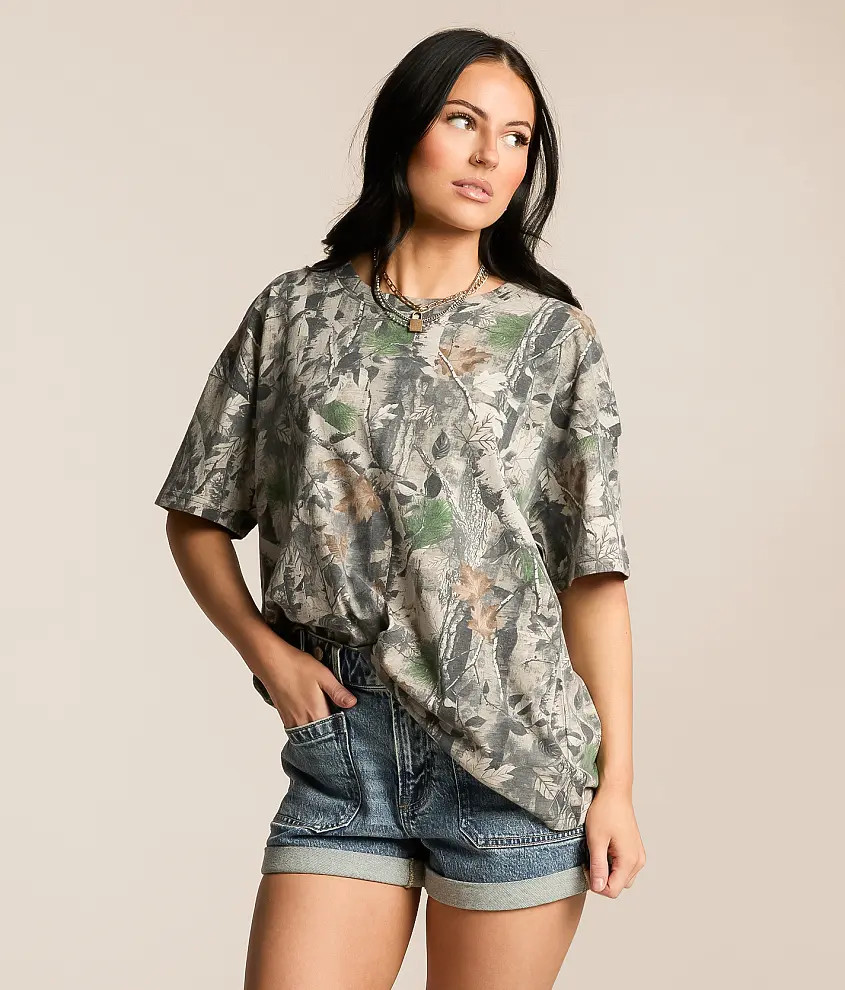 Camo Print Oversized T-Shirt | Buckle