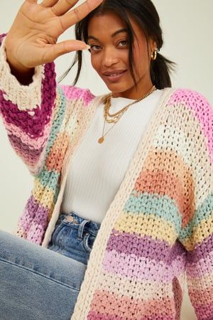 Scottie Chunky Cardigan in Pink | Altar'd State | Altar'd State