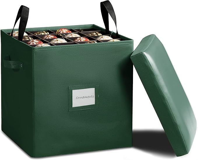 Zober Superior Ottoman/Christmas Ornament Storage Box with Dividers & Removable Trays, Fits 64 Or... | Amazon (US)