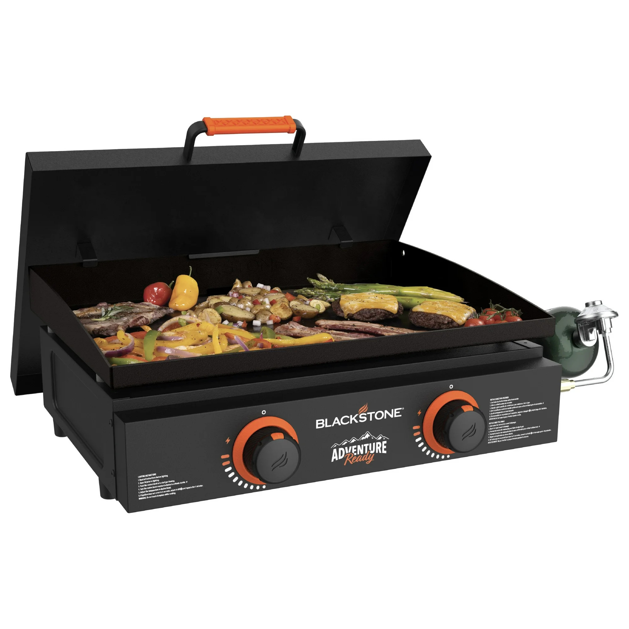 Blackstone Adventure Ready 2-Burner 22" Propane Griddle with Hard Cover in Black | Walmart (US)