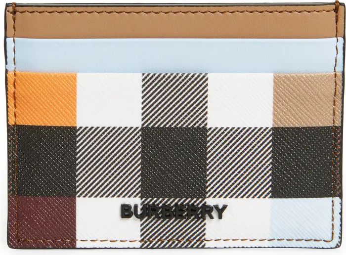 Burberry Colorblock Check E-Canvas Card Case | Nordstrom | Nordstrom