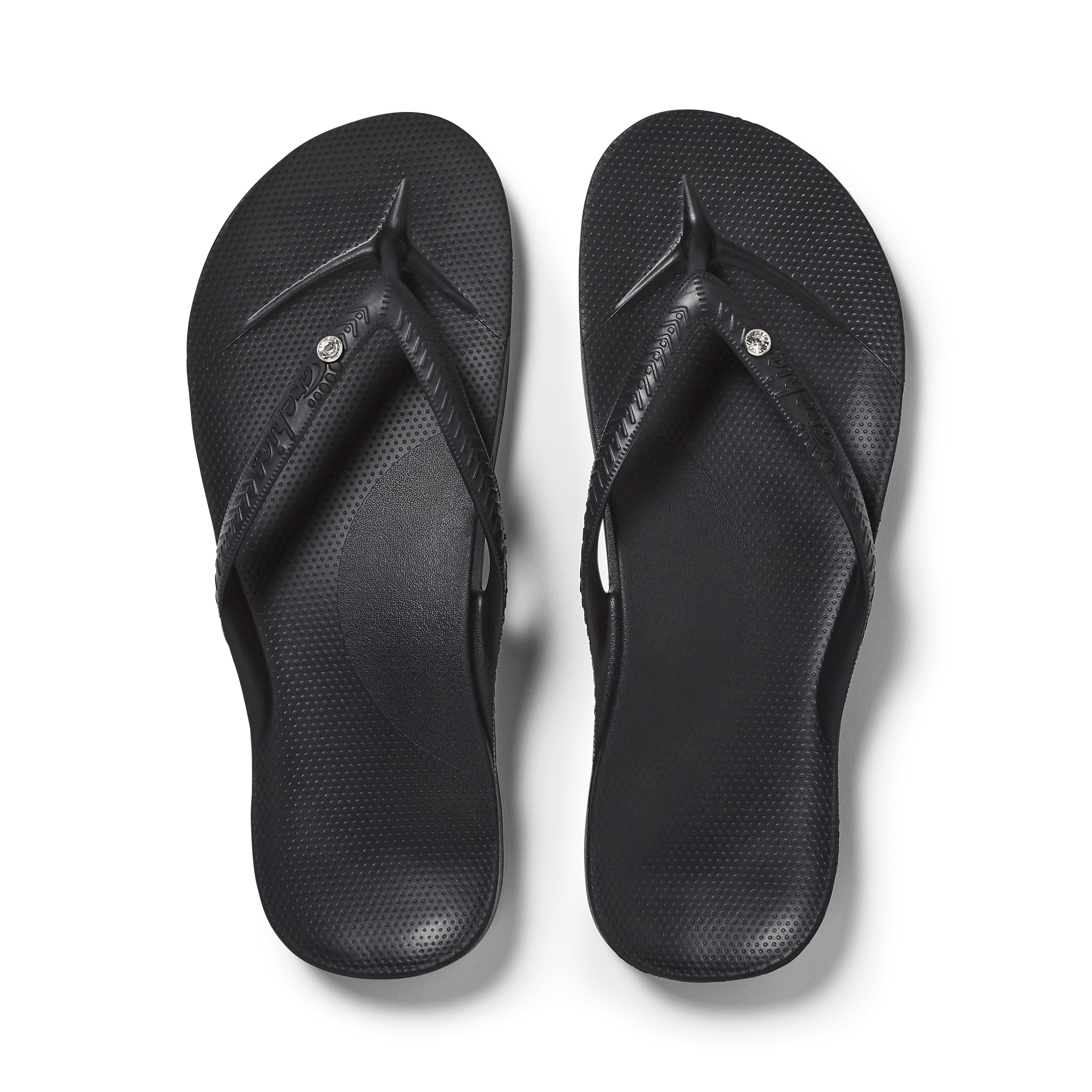 Arch Support Flip Flops - Classic - Crystal Black | Archies Footwear US