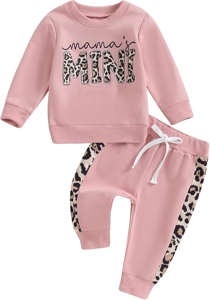 Kupretty Baby Girl Fall Winter Clothes Toddler Outfit Letters Graphic Crewneck Sweatshirts + Jogg... | Amazon (US)