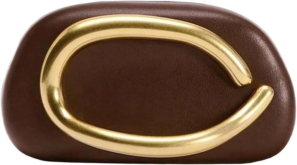 Women PU Leather Metal Handle Handbag Trendy Commuting Compact Stone Purse Hand-held Causal Shoul... | Amazon (US)