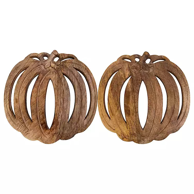 Pumpkin Wooden Harvest Trivets Set | Kirkland's Home