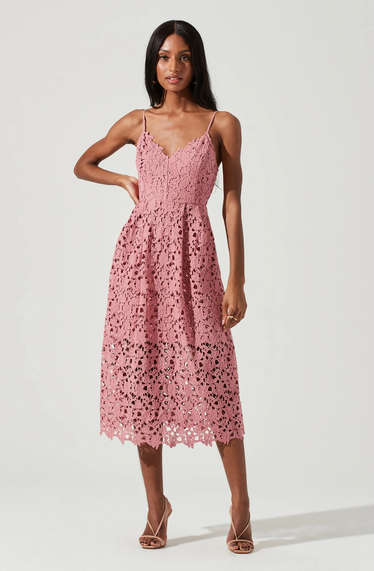 Lace A Line Midi Dress | ASTR The Label (US)