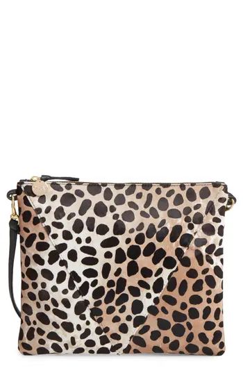Clare V. Leopard Print Genuine Calf Hair Crossbody Bag - | Nordstrom