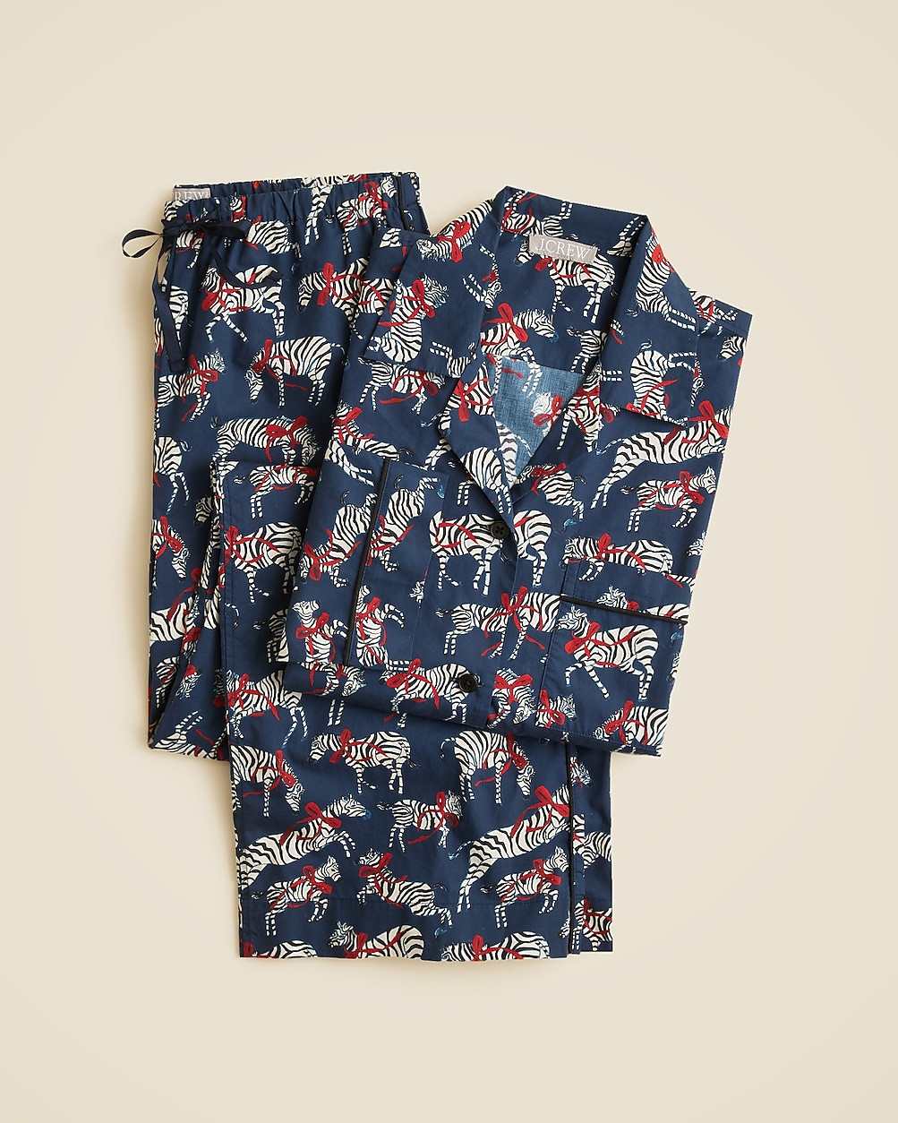 Cotton poplin pajama pant set in party animal print | J. Crew US