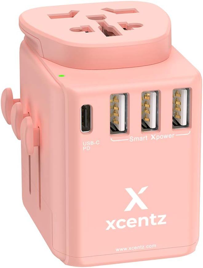 Xcentz Universal Power Adapter with 18W PD&QC 3.0 USB-C Port and 3-USB Port, 16A European Plug, 1... | Amazon (US)