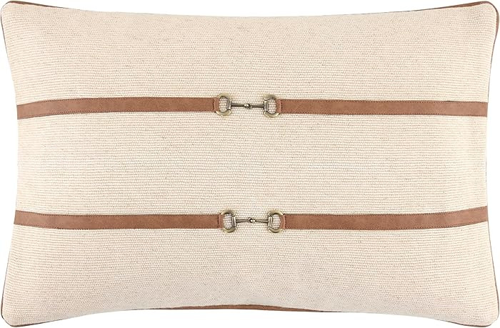 Livabliss x Galey Alix Havre Modern Accent Pillow, Poly Insert, 14" L x 22" W, Brown/Beige | Amazon (US)