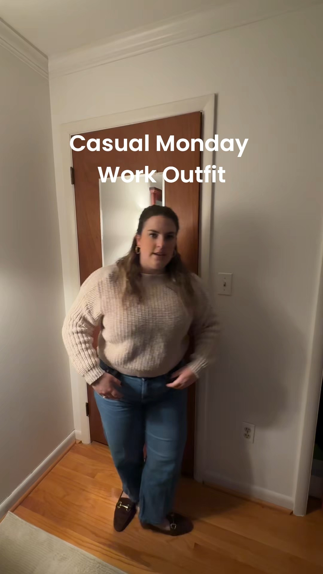 Casual work Monday 🤎 Cozy Ann Taylor LOFT sweater styled with American Eagle barrel jeans and brown loafers from Nordstrom Rack. They are easy, comfy, and work-ready.

#LTKWorkwear