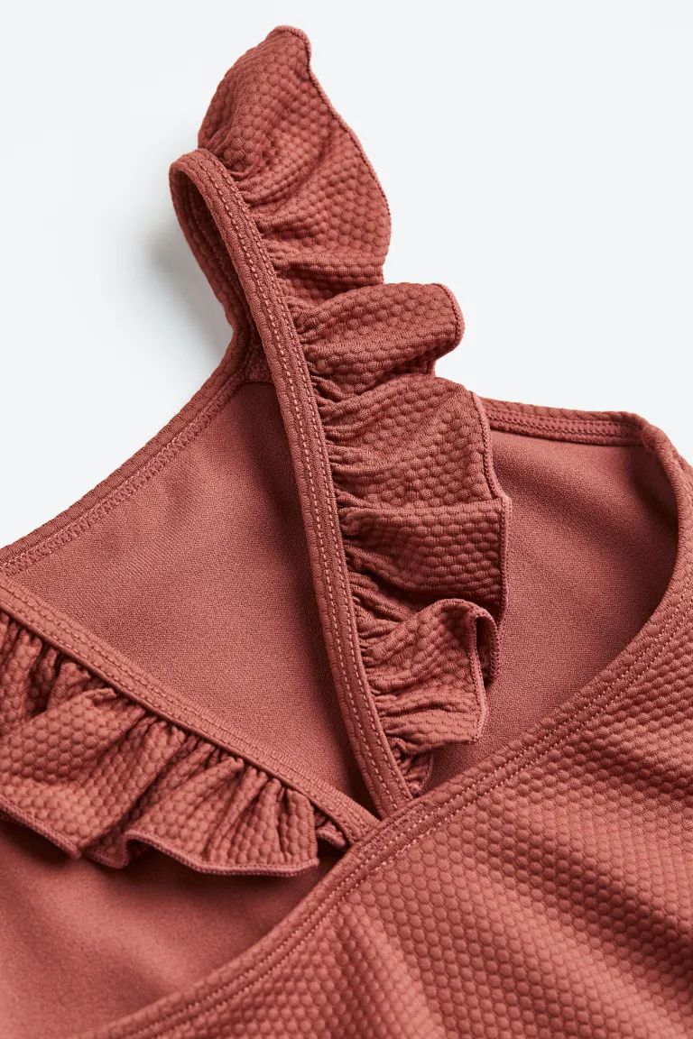 Flounced Swimsuit - Dark dusty pink - Kids | H&M US | H&M (US + CA)