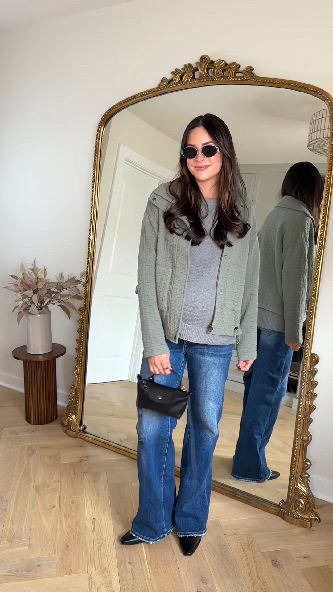 Sweater: sized up (L) 
Jeans: true to size (wearing a size up with a Belly band 38 weeks pregnant) 
Booties: tts, size up for half sizes 


#LTKBump #LTKShoeCrush #LTKSeasonal