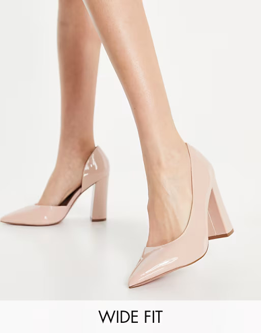 ASOS DESIGN Wide Fit Waiter d'orsay high heels in beige | ASOS (Global)