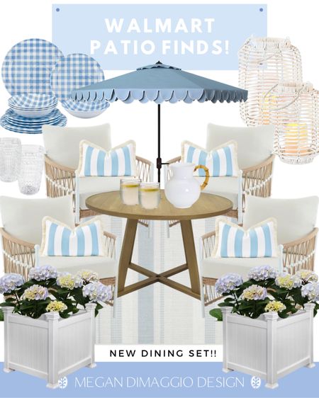 Walmart look for less patio new dining set!! In case you missed it! The matching dining set to the best selling Serena & Lily inspired lounge set is new this year!! 😍🙌🏻 plus how cute are these gingham outdoor plates, acrylic glasses and white lanterns?!

#LTKhome #LTKsalealert #LTKSeasonal