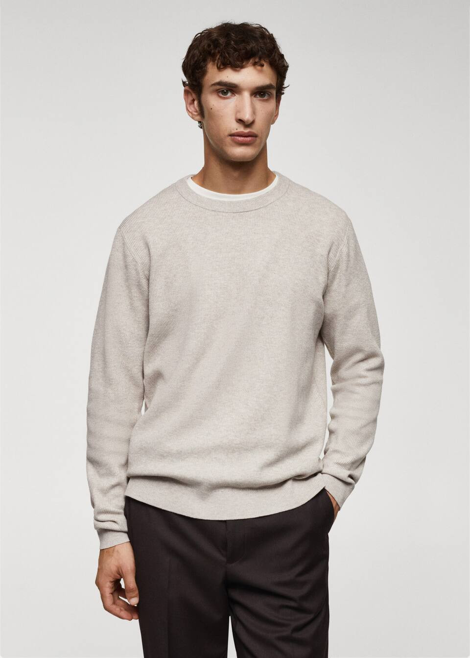 Structured cotton sweater -  Men | Mango Man USA | MANGO (US)