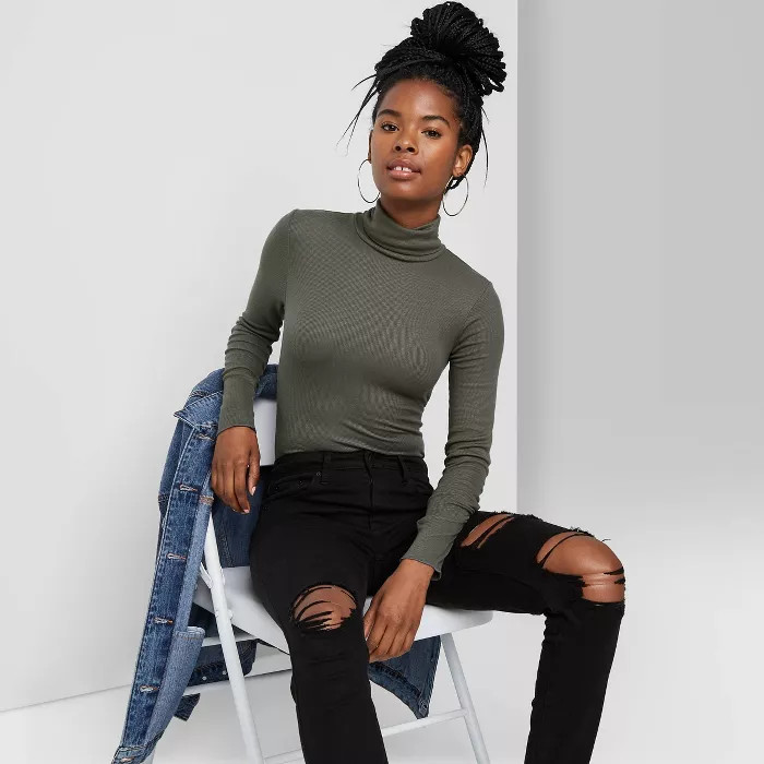 Women's Long Sleeve Turtleneck T-Shirt - Wild Fable™ | Target