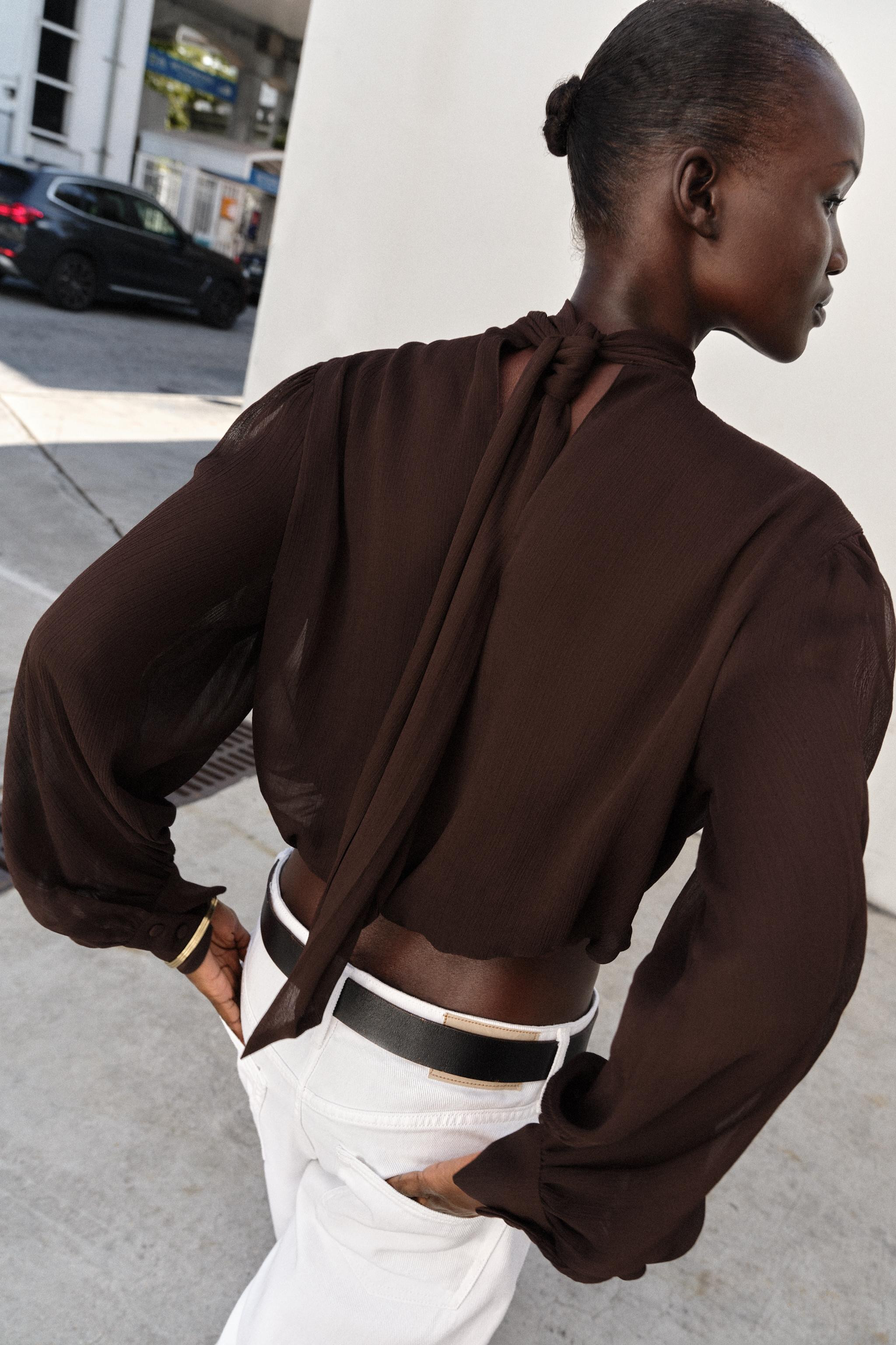 DRAPED BOW BLOUSE | Zara US