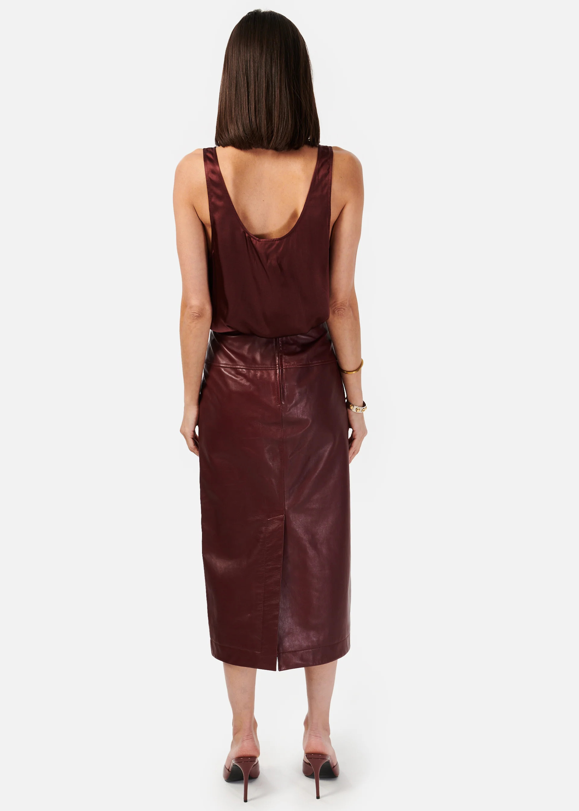 Cillian Genuine Leather Skirt Black | CAMI NYC