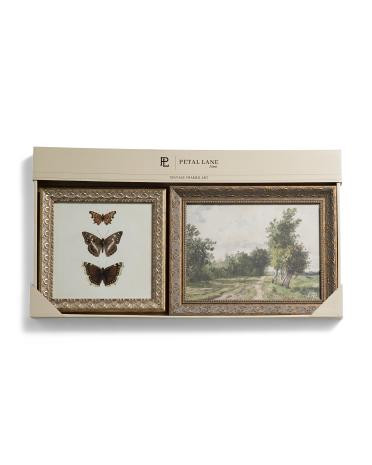 2pk Butterfly And Landscape Wall Art Set | TJ Maxx