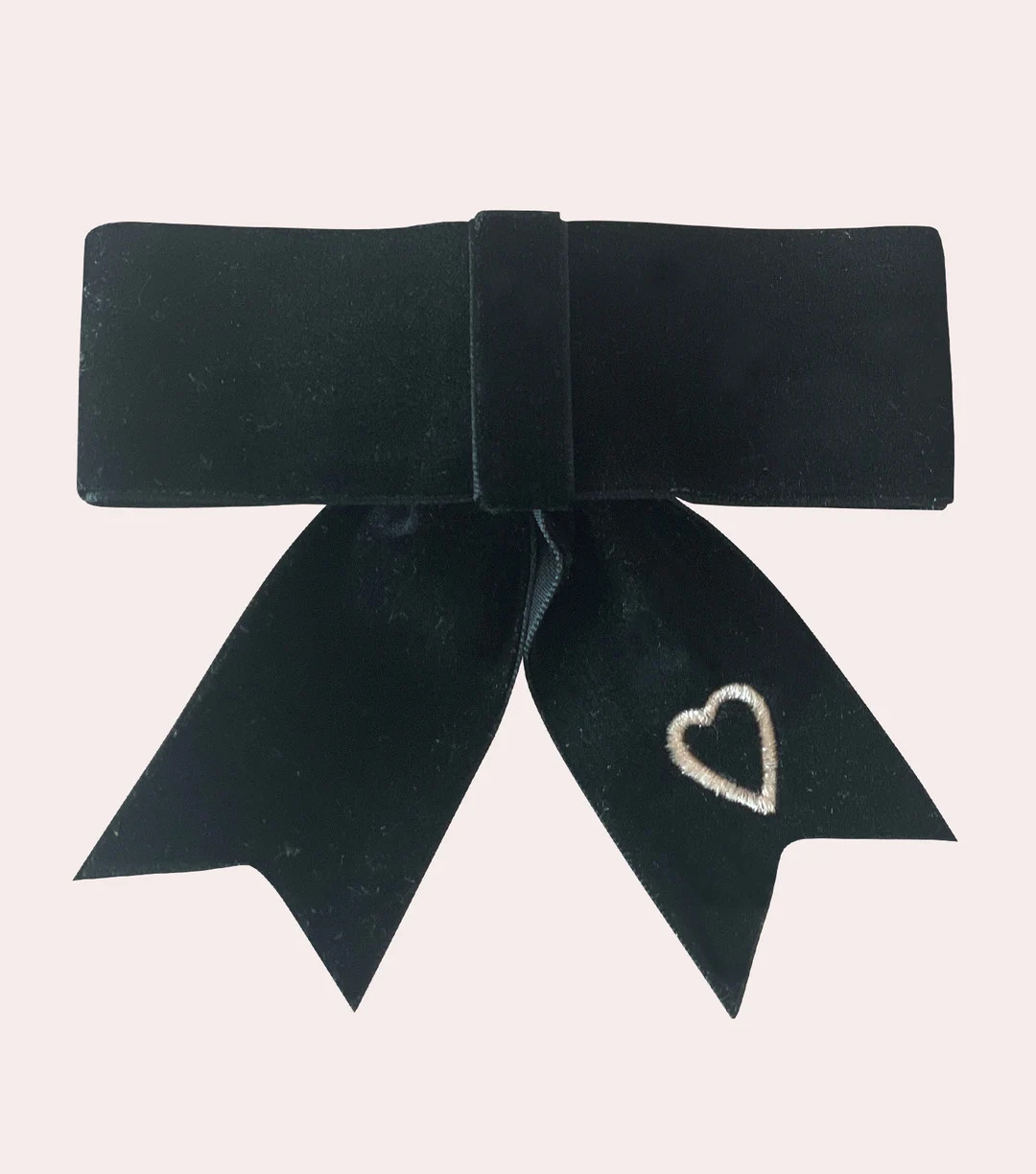 Blair Bow | Woman's Black Heart Bow | Classy Bow Barrette | Preppy Embroidered Bow | Classic Velv... | Etsy (UK)