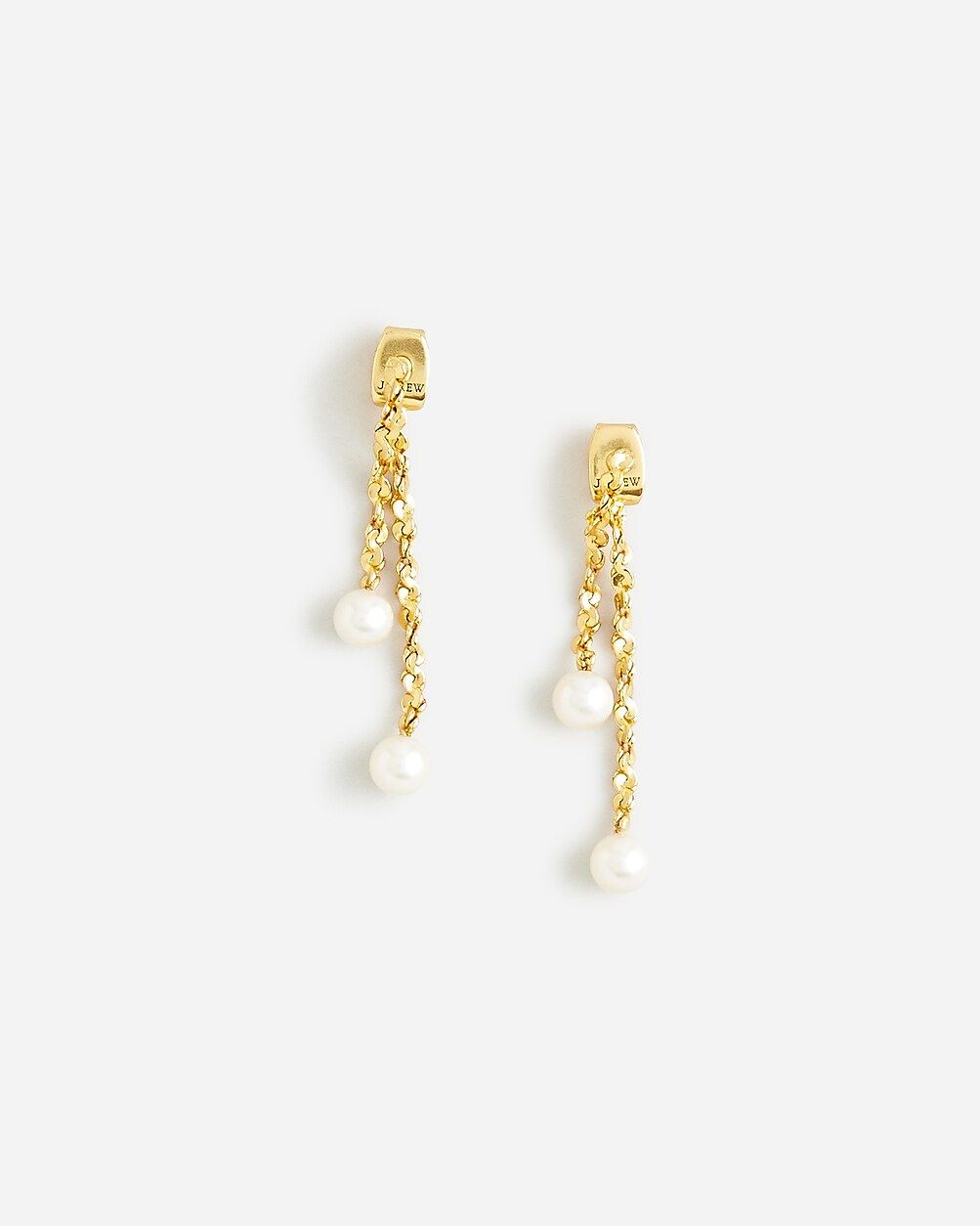 Pearl and chain linear earrings | J.Crew US