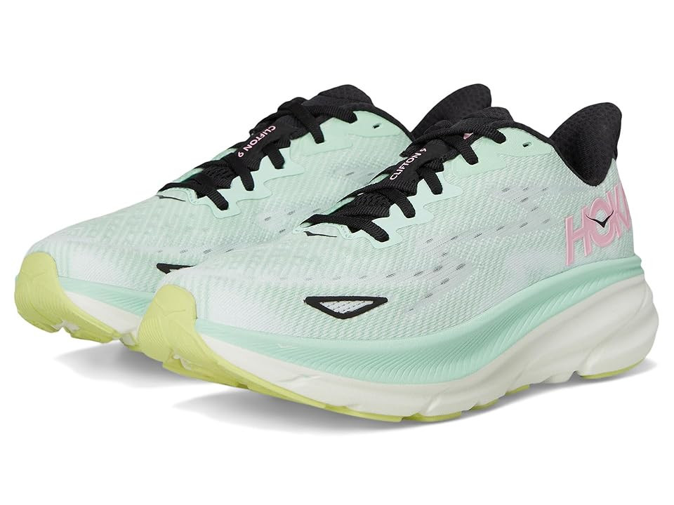 Hoka Clifton 9 Women's Shoes Mint Fluorite/Snow Melt : 7.5 B - Medium, Synthetic | Zappos